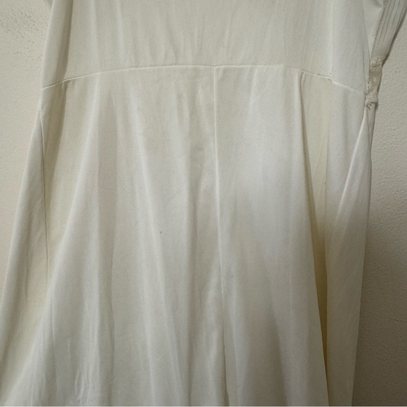Vintage White Lace Pleated Trim Slip Dress - Picture 6 of 8